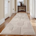 Carpetsale24 Tapis à motif boho 80x150 cm crème, style scandinave, lavable, effet 3D, petit format, salon ou chambre