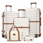 Kono Set de 5 Valises de Voyage (55+66+76 cm) à 4 roulettes avec serrure TSA+Pliable Sac de Voyage avec Trousse de Maquillage,