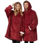 PZL CONCEPT Plaid Pull Sweat à Manche et Capuche avec Poche – Taille Unique 118 x 85 cm Adulte Homme et Femme - Intérieur Sherpa - Couleur