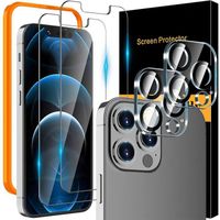 2 Verres Trempés Ecran et 2 Protections Caméra pour iPhone 13 Pro Max (6,7")