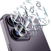 [Lot de 3 Protection Objectif Caméra Arrière pour iPhone 14 Pro 6,1" / iPhone 14 Pro Max 6,7", Verre Trempé 9H avec Anneau