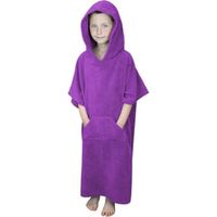 Serviette poncho de bain ou de plage avec poche - Enfant - Violet - Vivezen