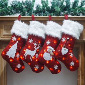 Grande Chaussette De Noël Tricotée 37 Cm – Décoration à Suspendre, Sac à Bonbons Pour Cheminée Ou Sapin