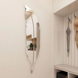 Generic Plumes Bricolage Plume 3D Miroir Autocollant Mural Pour