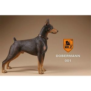 FIGURINE - PERSONNAGE Mr.Z – figurine chien de compagnie Dobermann, Modèle Animal de compagnie, Chien de Police, Figurines éducativ