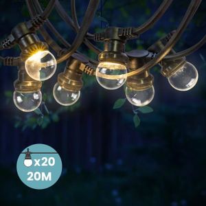 20m Guirlande Guinguette LED IP65 - Exterieur - Raccordable - Lampesonline