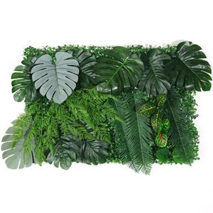 FLEUR ARTIFICIELLE DIY-CP-003 - Panneau mural de plantes artificielles, Haie de buis 16x24 pouces, Faux Eucalyptus, Toile de fon