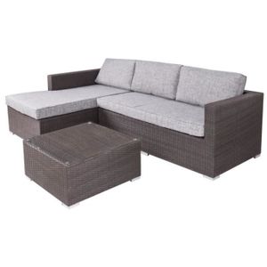 Salon De Jardin D Angle Amovible 4 Places Table Basse En Resine