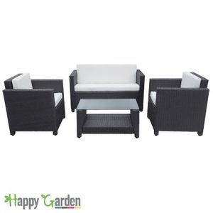 Salon De Jardin Cyclades En Resine Tressee Gris 4 Places