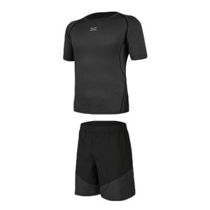 ENSEMBLE DE SPORT Ensemble de Vetement Homme 2 Pieces T-shirt+Short Pour Sport Fitness Running Ete