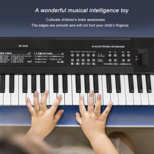 CLAVIER MUSICAL Orgue Électronique Microphone et Fonction d'Enregistrement Clavier de Piano à 54 Touches BF‑5438 HB024