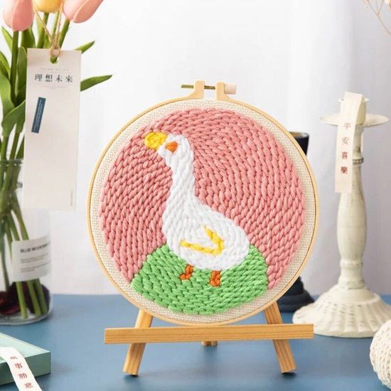 ECYANER Kit De Broderie Pour Adulte, 4 Ensembles D'oiseaux Et De Fleurs Pour Débutants Avec Cerceaux En Tissu à Broder, Fils Pour Amateurs D'artisanat Avec Techniques De Broderie
