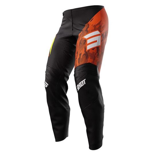 Pantalon Moto SHOT RACE GEAR Devo - Coupe Préformée, Polyester 600D, Cuir Aux Zones D’usure, Léger 450g - Taille 38W Mixte