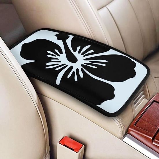 Housse D'accoudoir Central Voiture – Motif Tête De Mort Et Rose, Dimensions 32x19 Cm, Néoprène Imperméable