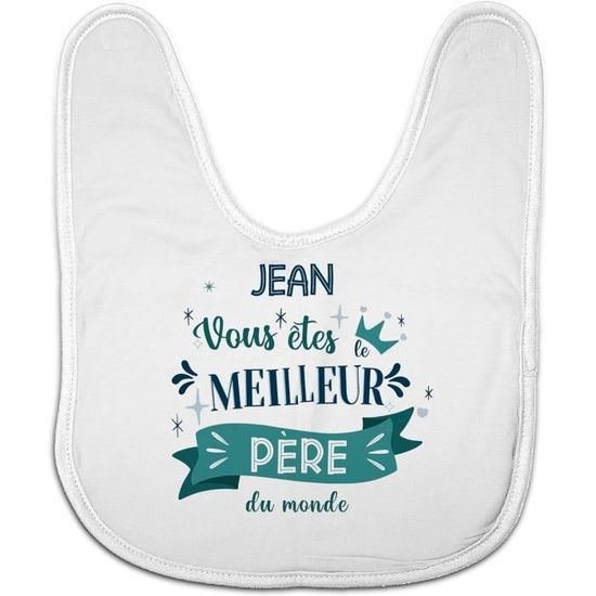 LolaPix Bavoir Personnalisé Au Prénom - Papi, Papa, Bébé Garçon Ou Fille - Fermeture Velcro - Cadeau Naissance Unique