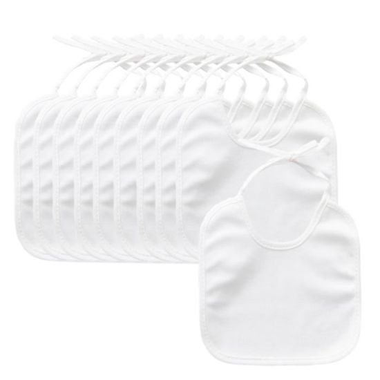 Lot De 10 Bavoirs Bébé Bio - Coton Doux Absorbant - Taille 32x21 Cm - Pour 0 à 3 Ans - Fermeture Pression