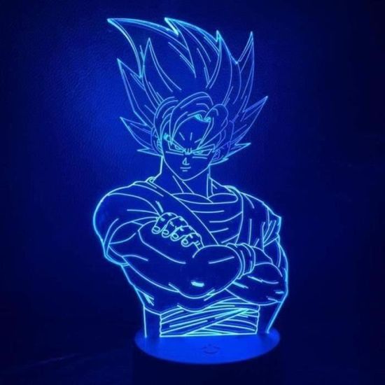 Cool Kids Led Night Lamp Dragon Ball Z Goku Figure Veilleuse Pour Enfant Chambre Décor Anime 3D Illusion Led Night Light ES2215