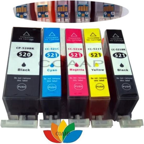 Lot De 10 Cartouches Compatibles Canon PGI520 CLI521 - Pour Imprimantes MP640, MP980 - Michele91_FR