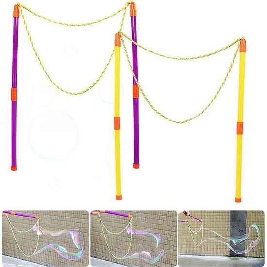 Kit De Bulles Géantes – 34 Pièces Avec Bâtons Formes (cœur, étoile) Et Plateau – Activité Plein Air été
