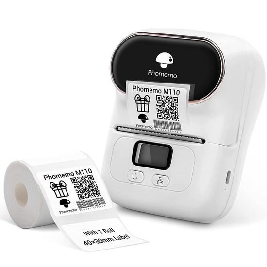 Phomemo M110 Imprimante d'etiquettes-Imprimante d'etiquettes Bluetooth  portable Etiqueteuse thermique, Convient pour bureau, - Cdiscount  Informatique