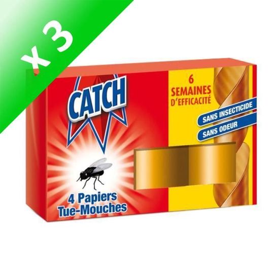 Papier Tue-mouches Catch Expert - 4 Rouleaux - Lot De 2 - Neuf