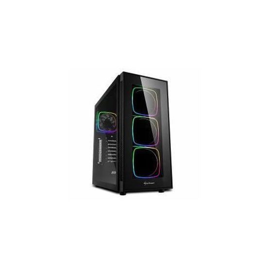 Sharkoon  TG6 RGB Midi ATX Tower Noir (TG6 RGB - Mini-ITX/Micro-ATX/ATX, 3 x 8.89 cm [3.5&quot ] , 4 x 6.35 cm [2.5&quot ] , 2 x USB