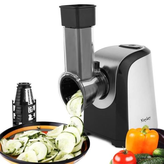 Coupe-légumes électrique cuisine 150W - Trancheuse à Légumes / fruits / fromage avec 5 lames de cône