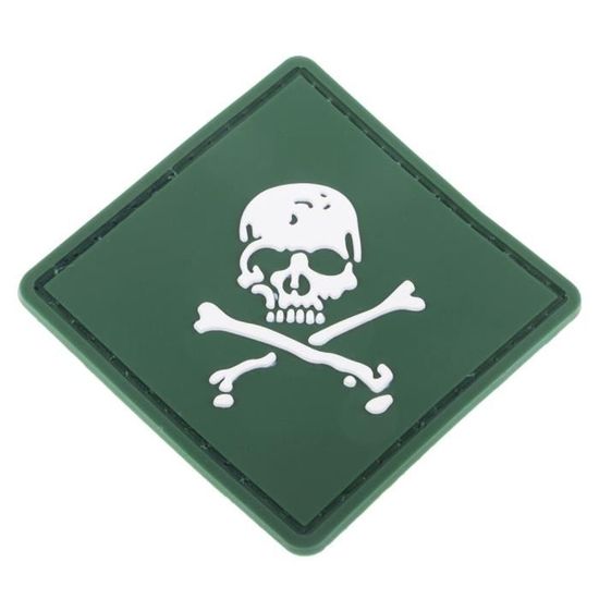 Badge Patch 3D PVC Crâne Crochet-Boucle – Style Médical EMT, Premiers Secours, Couleur Gris, Pour Sac Ou Veste