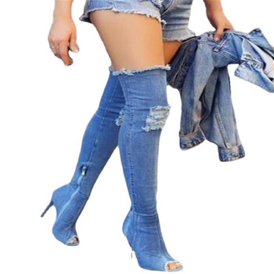 Escarpin Femme WF Mode Denim Decontracte Talons Hauts Au dessus du genou Stiletto Achat Vente Escarpin Femme WF Mode Denim Decontracte Talons Hauts Au dessus du genou Stiletto pas cher Cdiscount
