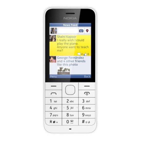 Téléphone mobile - NOKIA - 220 DUAL BLANC - Ecran 2.4" LCD - 100 Mo - Bluetooth - Appareil Photo 2 Mpix