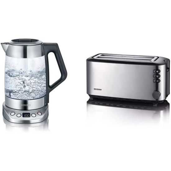 Bouilloire Thé Et Eau Severin WK 3480 - 1,7L, 3000W, Programmes Infusion | Verre Et Inox