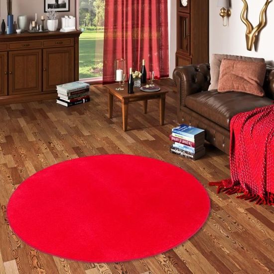 Floordirekt Tapis Velours Sur Mesure Rouge 80x100 Cm - Tapis Moelleux Cuisine Salon