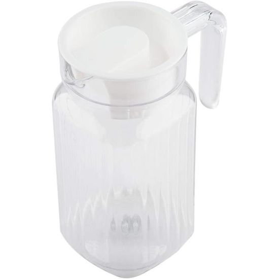 Pichet En Plastique Transparent 0,8 Litre - Avec Couvercle Et Poignée, Pour Eau, Jus, Thé Glacé, Lait, Boissons Chaudes Ou Froides