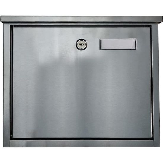 Boîte Aux Lettres Murale Wiltec - Acier Inox Verrouillable 36x32x11cm