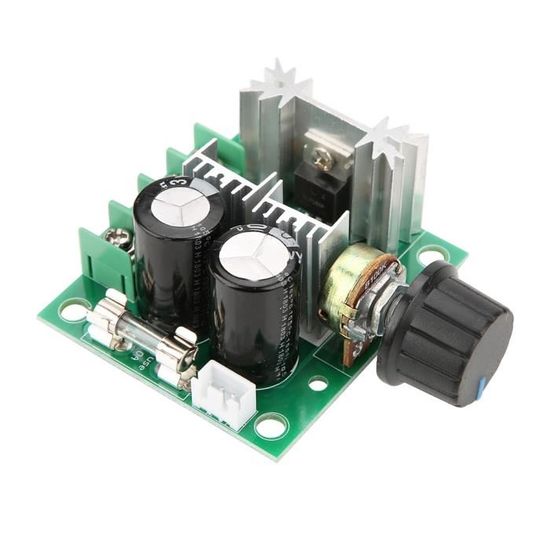 Module Contrôleur PWM 20A 10-60V - Régulateur Vitesse Moteur DC, Protection Fusible - Compact 77x45x28 Mm - 4