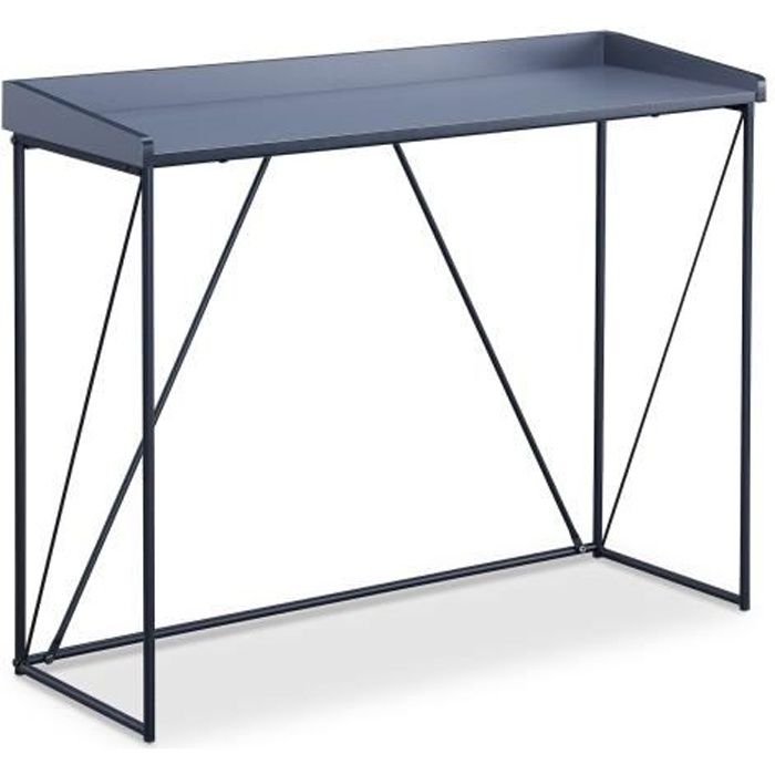 WALTER Console - Contemporain - Métal - Laqué gris et noir - L 100 cm