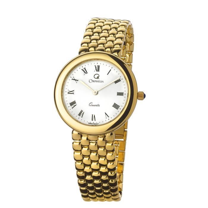 ORPHELIA GOLD WATCHES - Montre Hommes - Quartz - Analogique - Bracelet Or Jaune Doré - MON-7073