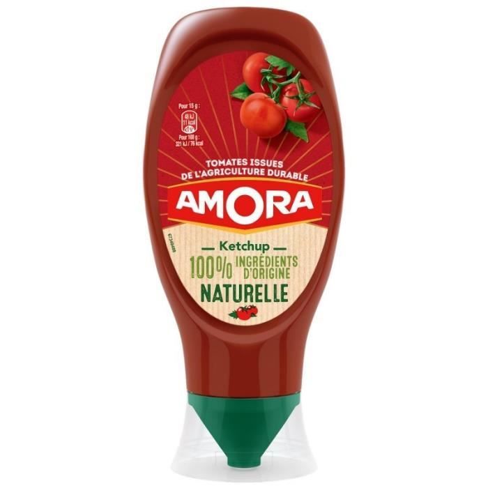 Amora Ketchup 100% Ingrédients d’Origine Naturelle 469g (lot de 5)