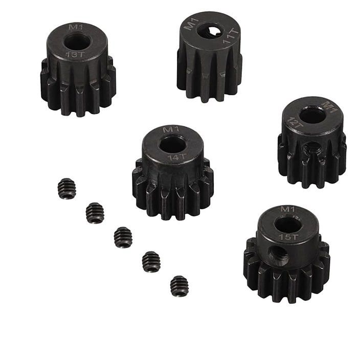 YUNIQUE France ® 5 Pieces M1 5mm 11T 12T 13T 14T 15T Pignon Moteur Gear pour 1/8 Rc Voiture Brossé Moteur Brushless