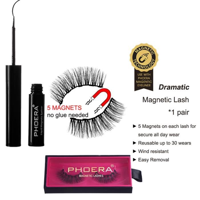 EYE-LINER Kit Eyeliner Liquide Magnétique Phoera avec Faux Cils Magnétiques 5 ml XDD90601683B miettelove yll 5421