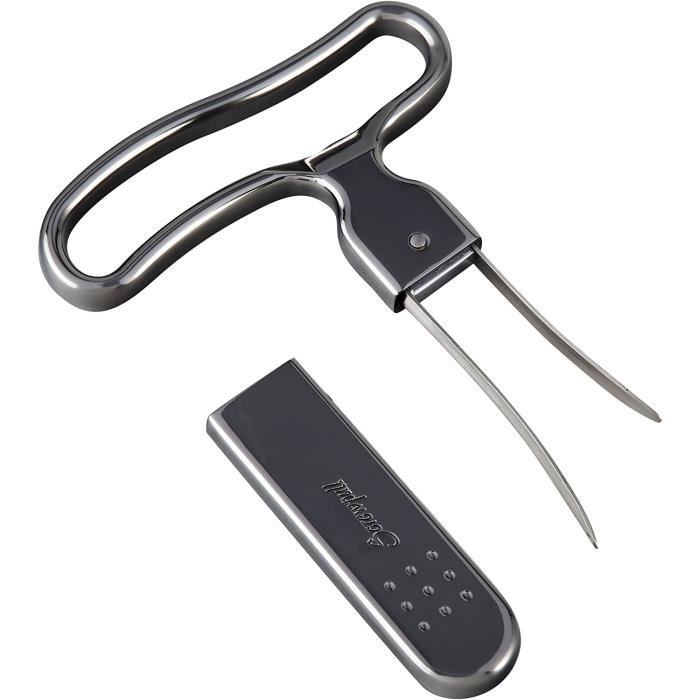 Le Creuset, Tire-bouchon Expert à Lames, Extraction des Vieux Bouchons de Vin, Nickel Noir, Zamac, PC300 2