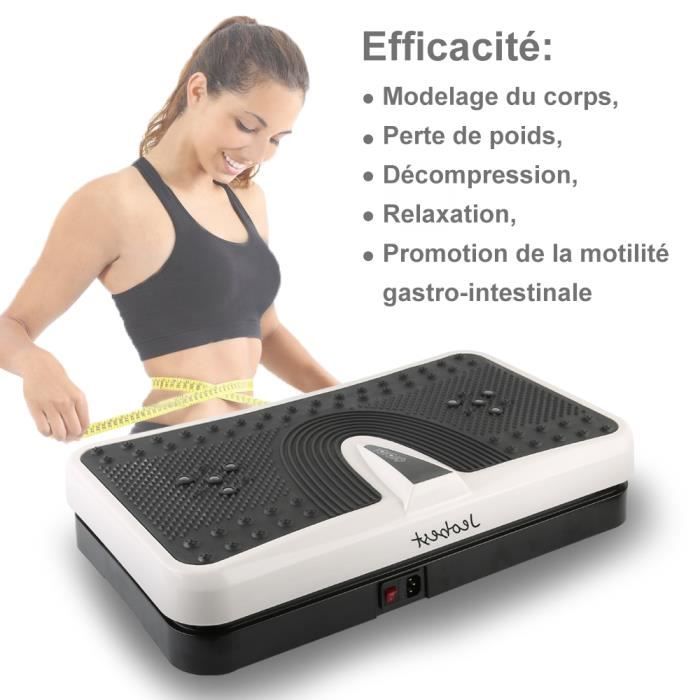 Noir/Blanc Plateforme vibrante pliable oscillante