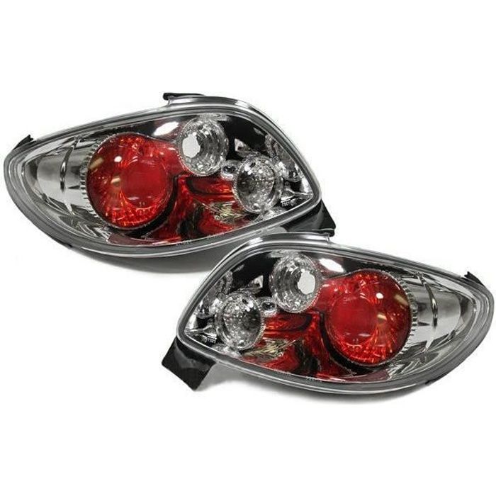 2 FEUX ARRIERE CHROME POUR PEUGEOT 206 CC UNIQUEMENT