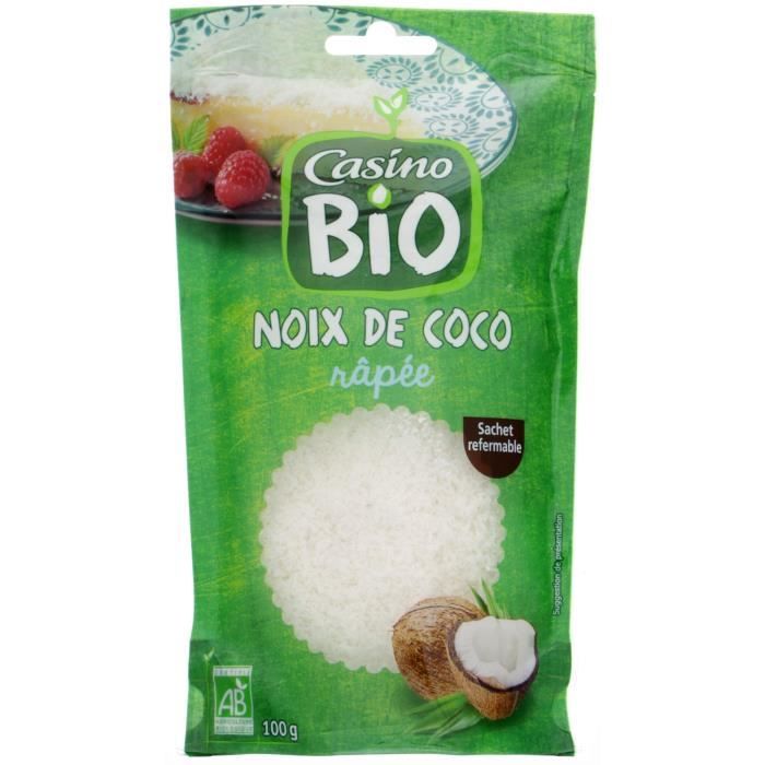 CASINO Noix de Coco Rapée Bio - 100G