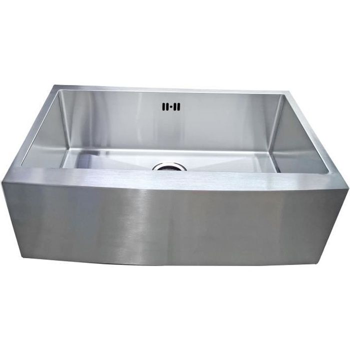 Complement® Grand 1 bac Farmhouse évier de ferme tablier à l'avant Évier de cuisine en acier inoxydable brossé (FRM01)