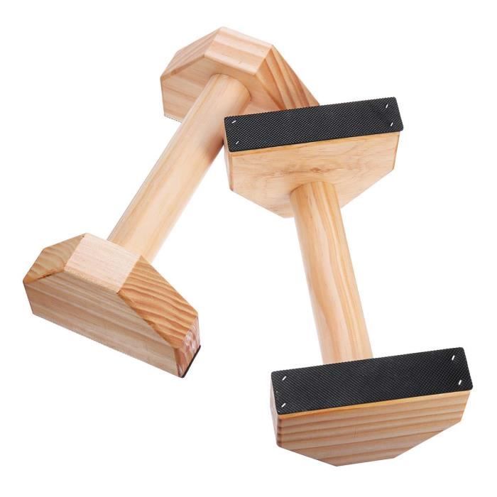 1 paire Parallettes gymnastique Calisthenics barre de support en bois Fitness exercice outils entraînement - ZOAMFWZDA06765