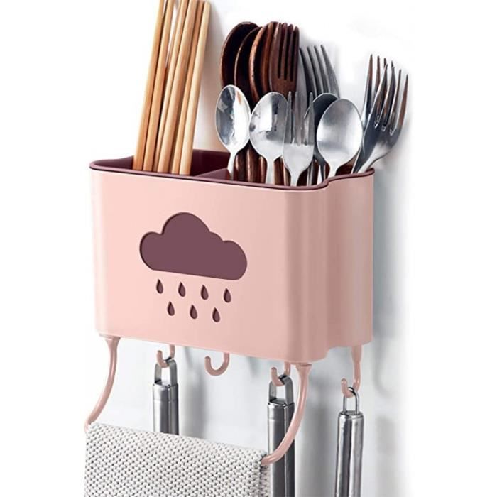 cuisine rangement et organisation boîte mural support de cuisine ustensiles et accessoires (rose)