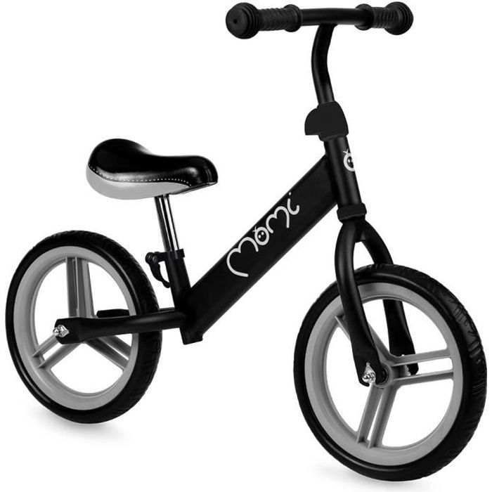 MoMi Draisienne Nash Légère Design Unique Roues en Mousse EVA Système Quick Release À Partir de 3 Ans Noir