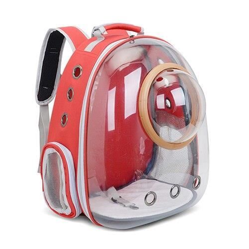 Sac de transport,Sac à dos de chat mode respirant Transparent sac de transport pour animaux de compagnie pour chiot chat - Type Red