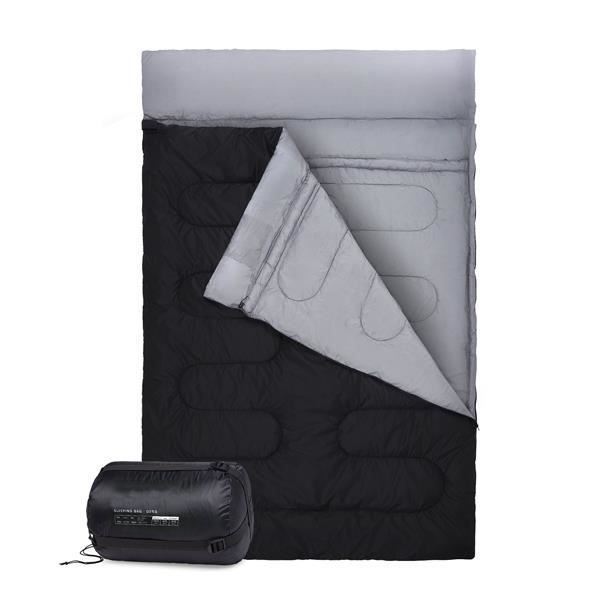 Sac de Couchage 2 Places 86 - * 60 - Duvet Double Détachable avec 2 Oreillers -10 ℃ ~ 0 ℃ ~ 10℃ Adulte Hiver